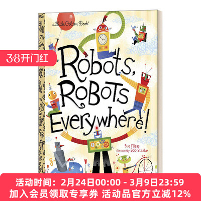英文原版 Robots  Robots Everywhere! Little Golden Book 机器人 机器人无处不在! 兰登书屋精装小金书 英文版 进口英语书籍