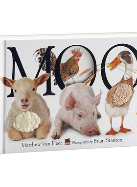 英文原版 Matthew Van Fleet MOO 哞哞叫 纸板触摸操作书 立体书绘本 趣味启蒙认知系列 动物 英文版 进口英语原版书籍
