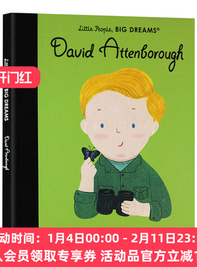 英文原版 Little People, Big Dreams：David Attenborough 小人物大梦想儿童精装绘本 大卫爱登堡
