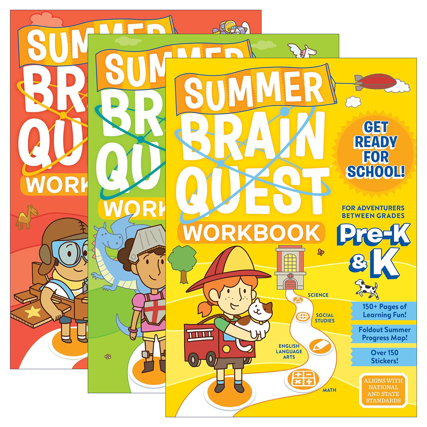 英文原版 Summer Brain Quest 大脑任务暑期练习册 3册 美国小学生全科练习 英文版 进口英语原版书籍