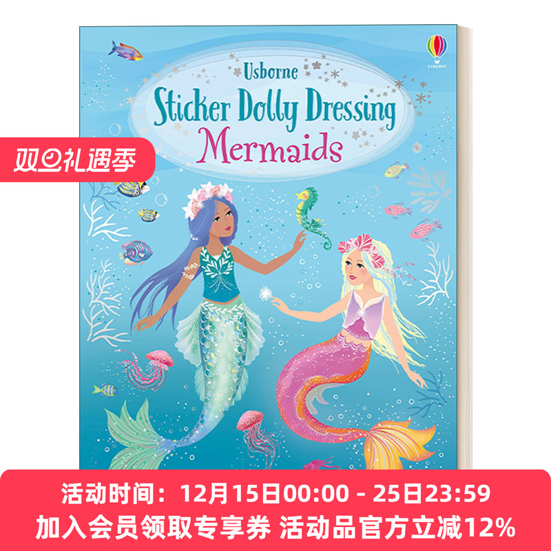 英文原版 Sticker Dolly Dressing Mermaids 多莉贴纸 美人鱼 英文版 进口英语原版书籍