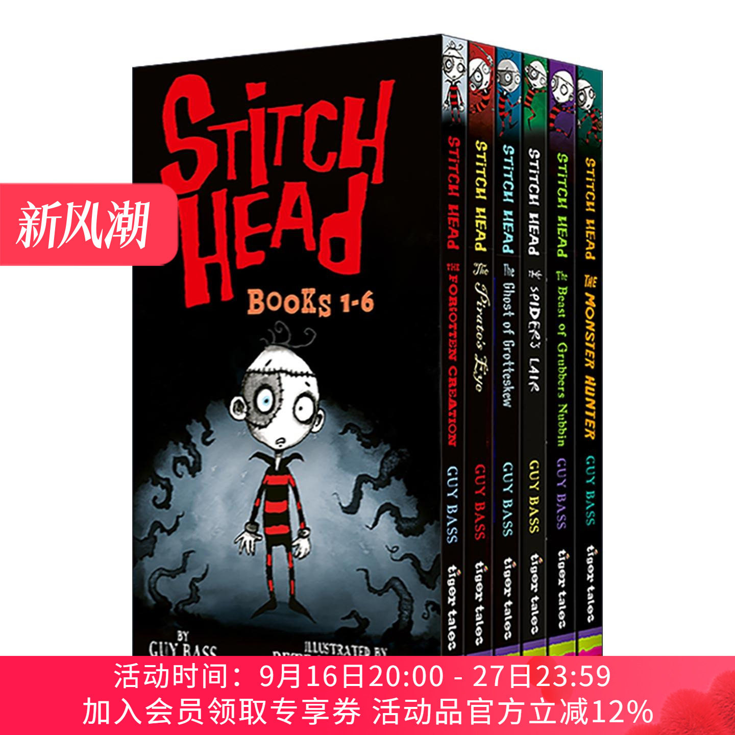 英文原版 Stitch Head 6-Book Boxed Set 补丁儿系列1-6册盒装套装 儿童章节桥梁故事书 同名动画原著 Guy Bass 进口英语原版书籍