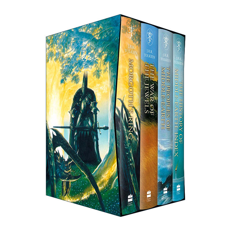 英文原版 The History of Middle-earth 4 托尔金中土世界的历史 四册盒装精装 魔苟斯之戒 宝石之战 中土世界的民族 中土索引