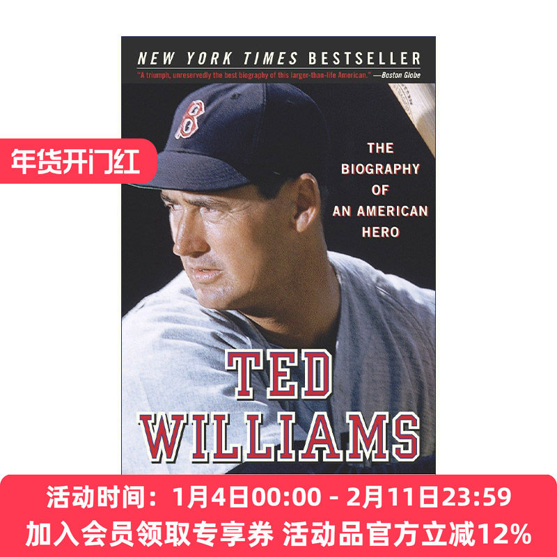 美国棒球运动员泰德·威廉姆斯传 英文原版 Ted Williams 波士顿红袜队外野手 美国联盟打击冠军 Leigh Montville进口英语原版书籍