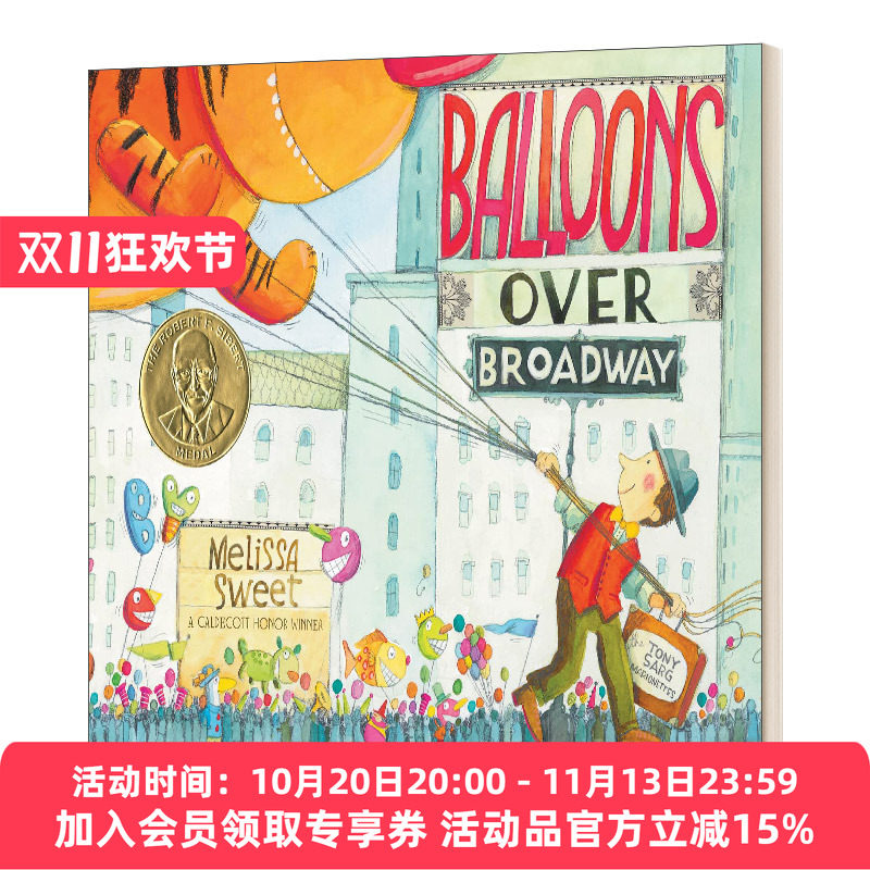 英文原版 Balloons Over Broadway 百老汇上空的气球 梅西百货游行木偶师的真实故事  精装绘本 英文版 进口英语原版书籍