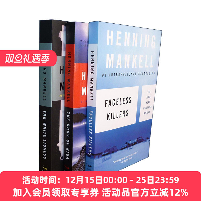 亨宁·曼凯尔三部小说盒装套装 英文原版 Henning Mankell Wallander Bundle 无面杀手 杀人狗 白色 英文版 进口英语原版书籍