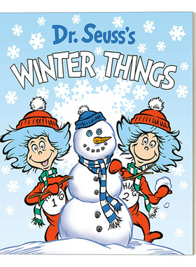 苏斯博士冬天的东西 英文原版 Dr. Seuss's Winter Things 儿童英语启蒙早教纸板书 图画书 帽子里的猫主角 英文版 进口英语书籍