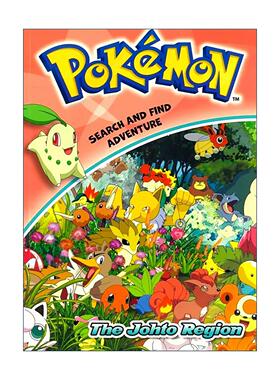 宝可梦历奇行动4 英文原版 Pokemon Search And Find Adventure The Johto Region 儿童卡通动画益智游戏绘本 谜题 找不同 英文版