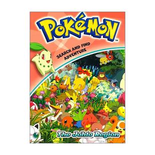 And The 英文原版 Search 找不同 宝可梦历奇行动4 谜题 Find Pokemon Region Johto Adventure 英文版 儿童卡通动画益智游戏绘本