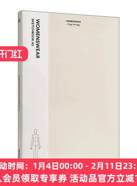 英文原版 Fashionary Womenswear Sketchbook A5 男装素描本A5 精装 英文版 进口英语原版书籍