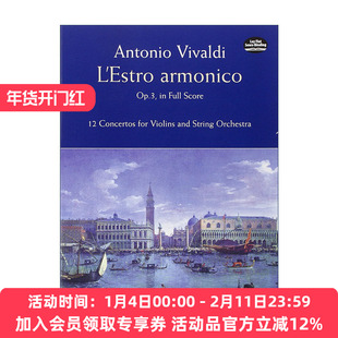 英文原版 L'Estro Armonico  Op. 3  in Full Score 安东尼奥·维瓦尔第和谐的灵感Op. 3全谱 英文版 进口英语原版书籍