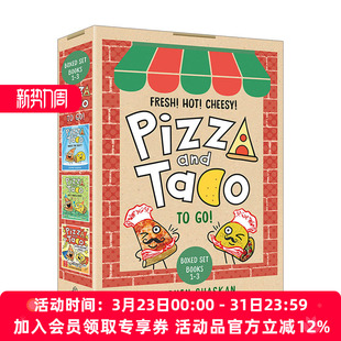 英文原版 Pizza and Taco To Go 3-Book Boxed Set 披萨饼与玉米片1-3册精装盒装 儿童精装文学小说 幽默笑话 英文版 进口英语书籍