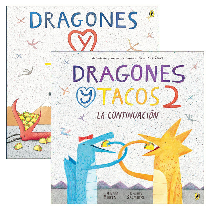西班牙语原版 Dragons Love Tacos 爱吃玉米饼的龙系列2册 西班牙语版 儿童绘本 Daniel Salmieri 进口原版书籍
