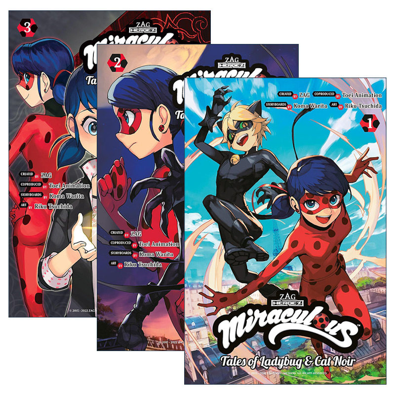 绽放瓢虫少女系列3册 英文原版 Miraculous (Manga) 奇迹少女 瓢虫和黑猫觉醒 同名Netflix网飞电影动漫漫画 英文版 进口原版书籍