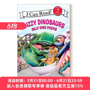 晕晕乎乎的恐龙 英文原版 Dizzy Dinosaurs 恐龙主题诗歌 I Can Read Level 2 分级阅读 英文版 进口英语原版书籍