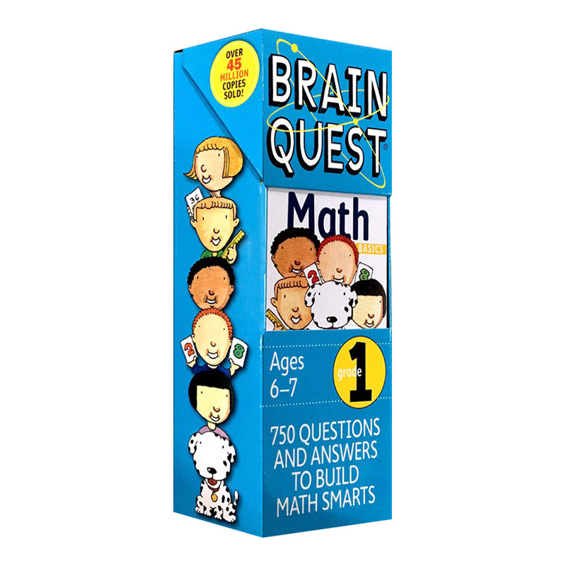 brainquest大脑任务 智力开发卡片 1年级数学6-7岁 英文原版 Brain Quest 1st Grade Math 儿童益智问答学习卡片 英文版进口英语书