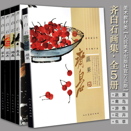 齐白石画集画谱画册全5册