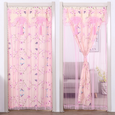 飘纱双层免打孔四季装饰隔断帘