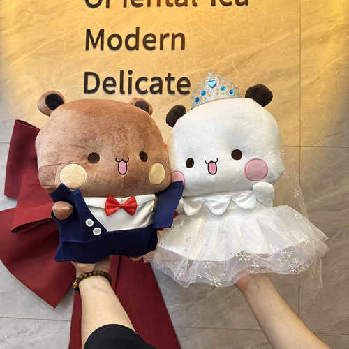 一二布布婚纱款毛绒公仔摆件