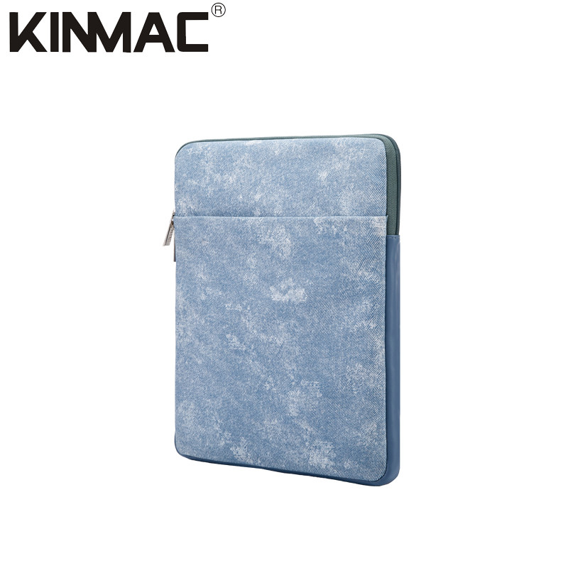 KINMAC牛仔纹皮革360度防震防水护角笔记本电脑内胆包适用苹果13华为14小米15联想16英寸平板游戏本保护套男