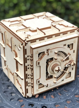 乌克兰ugearss同款木质机械传动模型密码箱DIY成人拼装益智玩具