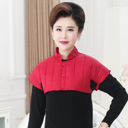 中老年风颈椎睡觉罩衫羽绒棉马甲