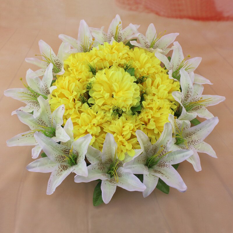 50CM花圈特价仿真花雏菊假清仿真花