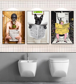 卫生间防水挂画洗手间幽默搞笑贴画酒吧ktv饭店厕所墙画创意海报