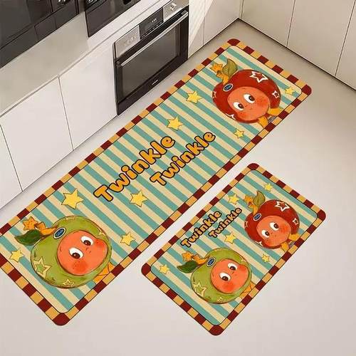 组合装红苹果星厨房地垫防滑防油可擦免洗家用耐脏硅藻泥吸水垫