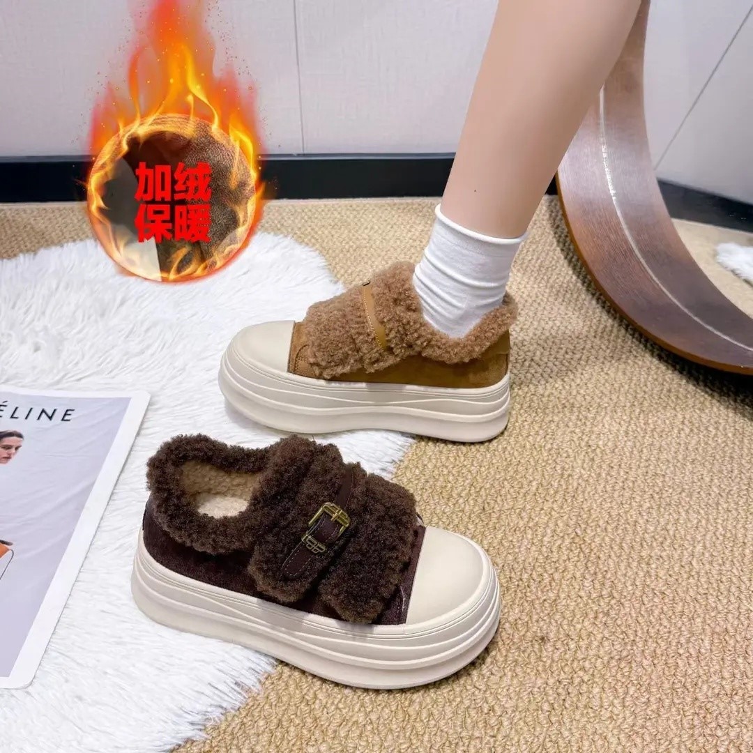 毛毛鞋女2025秋冬季新款复古百搭