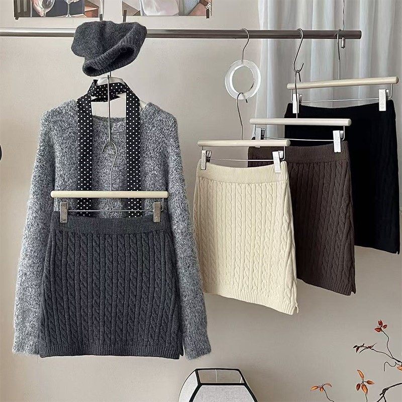 2026新款女装复古简约松紧腰麻花毛线针织短裙女秋冬包臀半身裙,女装/女士精品,半身裙,淘宝优惠券,粉丝福利购,淘宝优惠卷