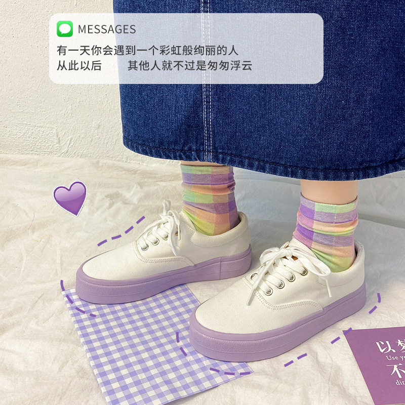 新款2021韩版百搭学生系带小白鞋女鞋