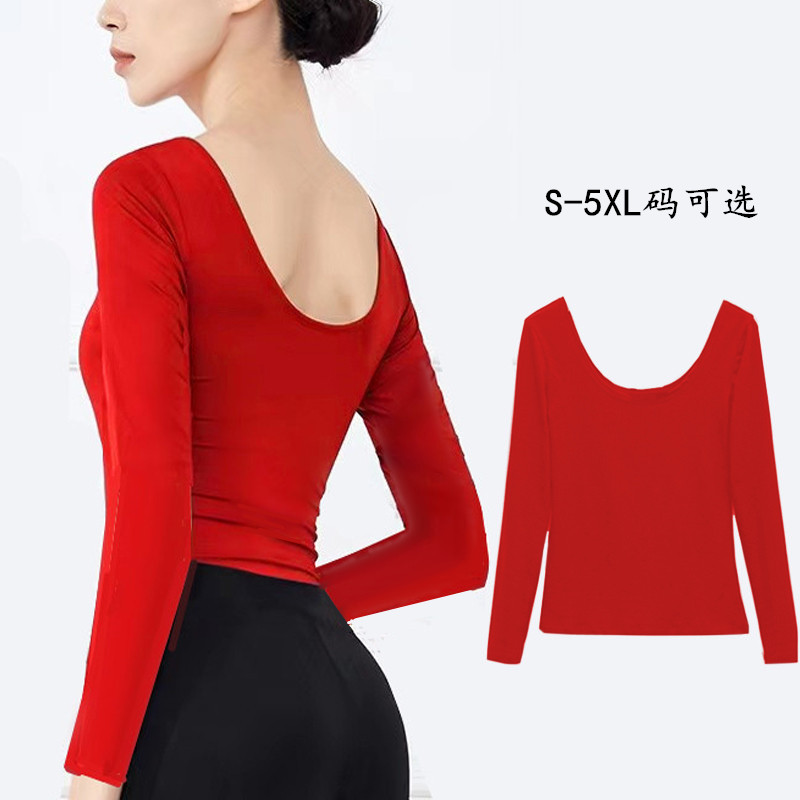 瑜伽舞蹈演出形体练功服上衣女莫瑜伽t恤