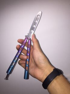 户外组合刀折叠刀一体钛合金BM系列天使未开刃蝴蝶练习刀花式甩刀