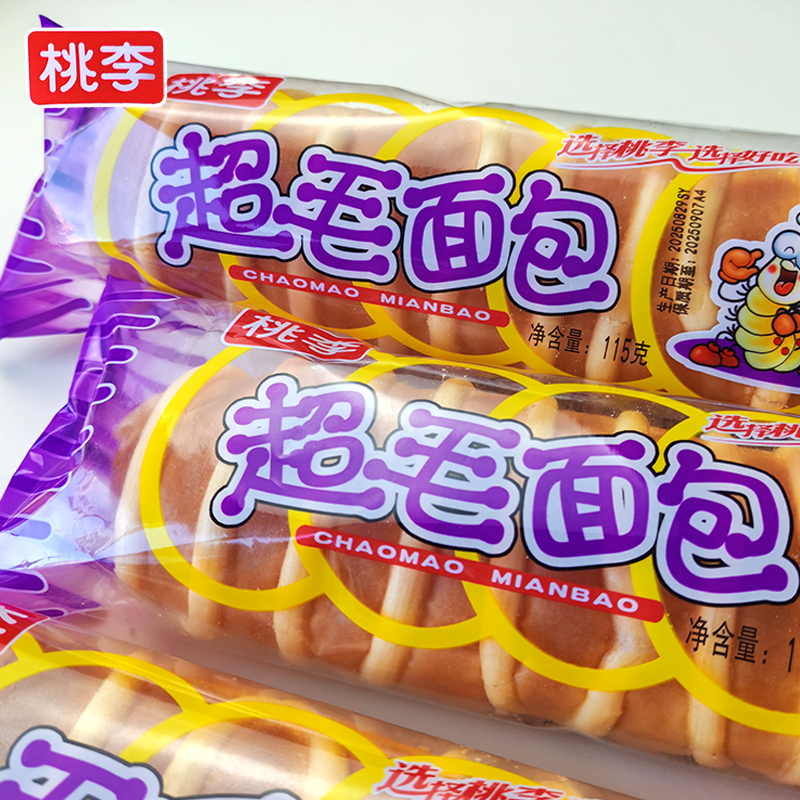 桃李优毛超毛面包短保9天毛毛虫面包小时候的味道早代餐食品115克
