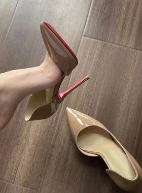 2025新款秋冬尖头侧空绝美高跟鞋女细跟裸色御姐单鞋气质性感女鞋