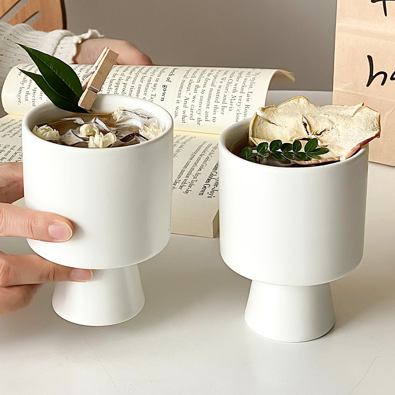 ins網紅陶瓷高腳咖啡杯