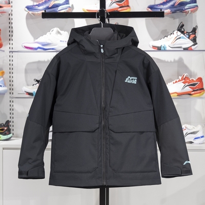 李宁三合一男大童冲锋衣防风保暖