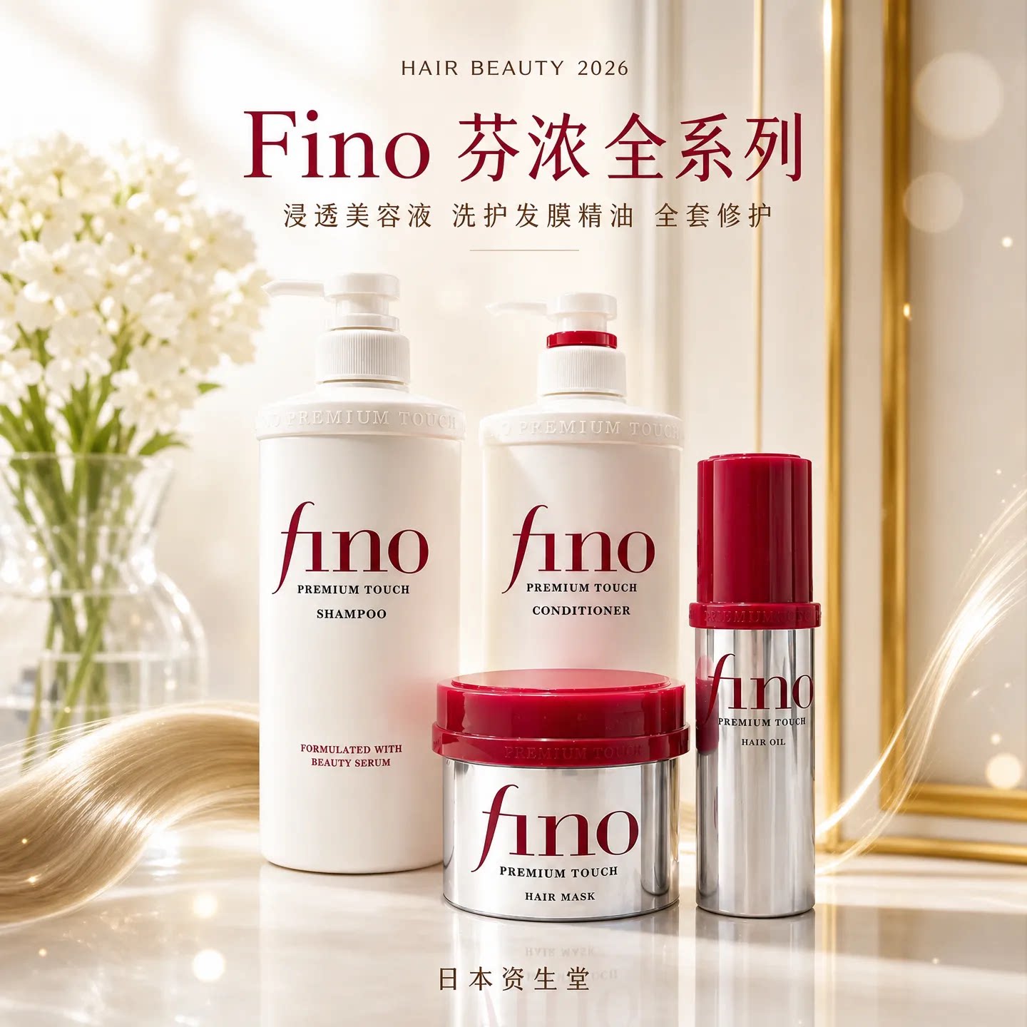 日本fino芬浓洗发水550ml改善毛躁控油蓬松护发素男女洗护套装