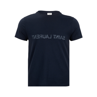 T恤男夏季 反转Logo圆领短袖 推选XY LAURENT圣罗兰男士 SAINT