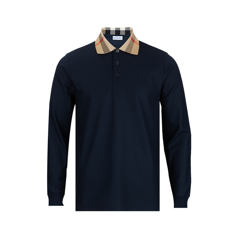BURBERRY男士全棉长袖polo衫