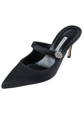 Manolo Blahnik女士缎面高跟鞋穆勒鞋女夏季促销XY