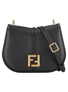 FENDI芬迪FF logo标牌女士C'mon 皮质单肩斜挎包女推选