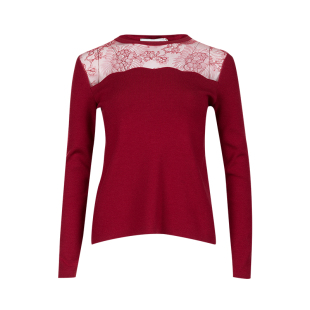 Valentino 华伦天奴女士蕾丝镂空针织毛衣秋冬钜惠XY