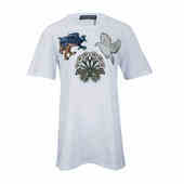 T恤女奥莱D ALEXANDER MCQUEEN亚历山大麦昆女士刺绣钉钻短袖