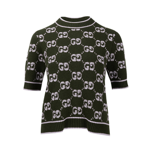 女2026年新品 针织衫 GG提花圆领短袖 GUCCI古驰女士经典