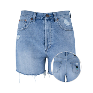 GUCCI古驰女士Logo徽标水洗牛仔短裤 推选XY 女夏款