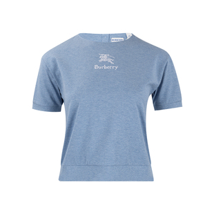 Burberry博柏利女童刺绣圆领后置纽扣短袖 推选XY T恤儿童款