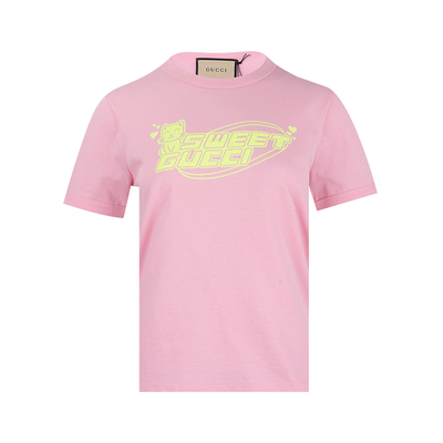 古驰女士字母印花圆领短袖T恤