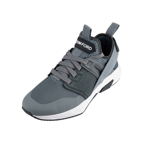 汤姆福特男士皮革圆头低帮休闲鞋